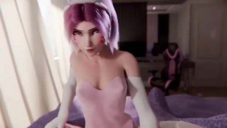 《丝袜兔女郎D.Va宋荷娜1080p无码口交潮吹舔蛋蛋3D动画》