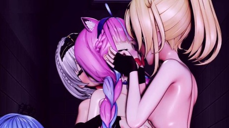 《HΔLの倉庫：霍洛直播主的丝袜诱惑，星街彗星与湊阿庫婭的百合之夜》