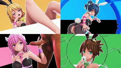 kemkemファンクラブ ♠でラビットホール 激情群交夜 兔女郎黑皮膚誘惑 乳交內射口交手交絲襪肛交腳交馬尾 1080p高清視頻