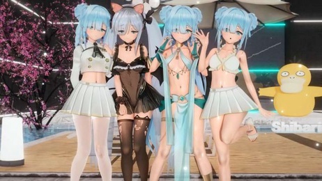 碧蓝航线双马尾水手服丝袜诱惑 性感内衣诱人曲线 雅努斯手牵手共度春宵
