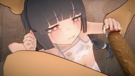 《泳装贫乳双马尾妹被迫口交手交，阿嘿颜享受极限快感》