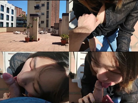 楼顶天台偷情小美女，口交舔舐尽享快感